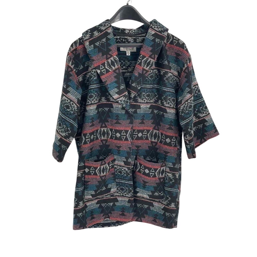 Urban Outfitters Ecote Jacket Women's Small Southwestern Aztec Black Blue Wool